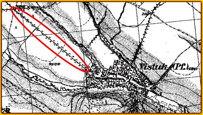 Aleja na mape z III. vojenského mapovania v roku 1889.