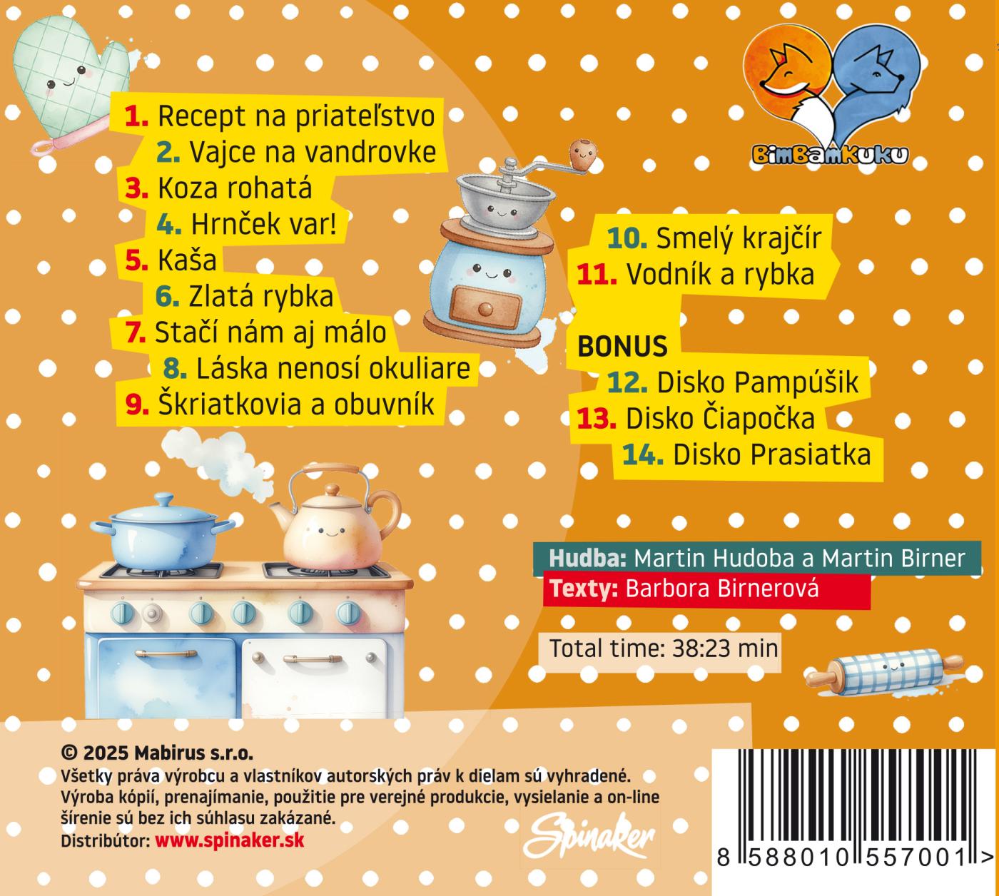 Na našom CD stretnete tieto skladby.