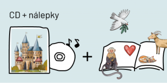 CD + nálepky