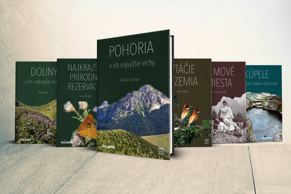 Trilógia kníh Zelené Slovensko v krabici + ďalšie tri knihy: Filmové miesta, Vtáčie územia a Kúpele