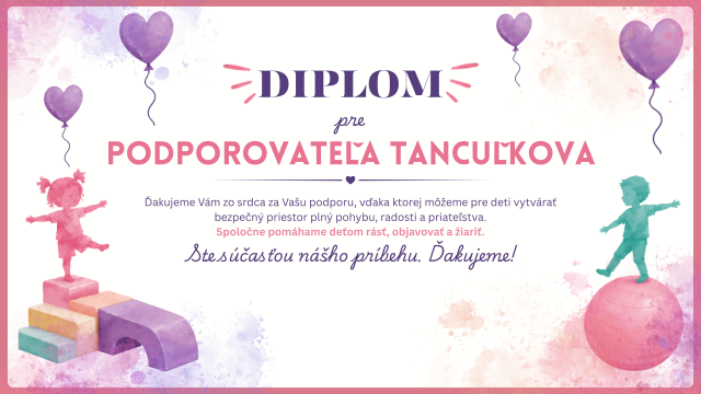Diplom pre podporovateľa Tancuľkova