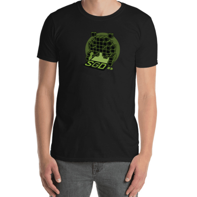 Tričko čierne - zelený Space Invader Summer Game Dev