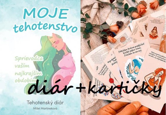 1x diár Moje tehotenstvo + 1x afirmácie pre tehotné ženy