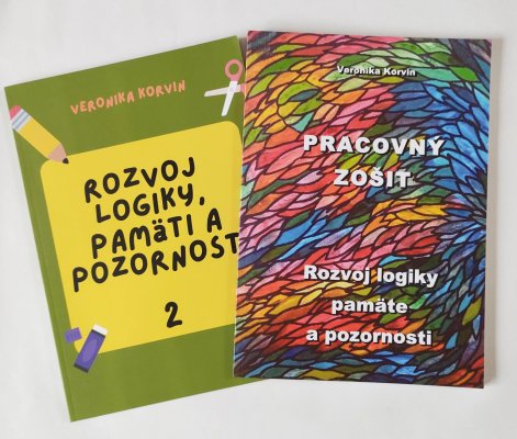 Dve učebnice pre deti na rozvoj logického myslenia, pozornosti a pamäti