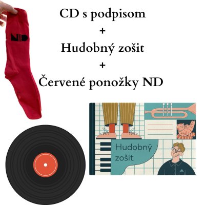 CD + Hudobný zošit + červené ponožky ND