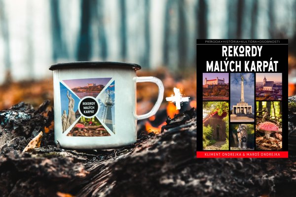 Kniha Rekordy Malých Karpát + plechový hrnček