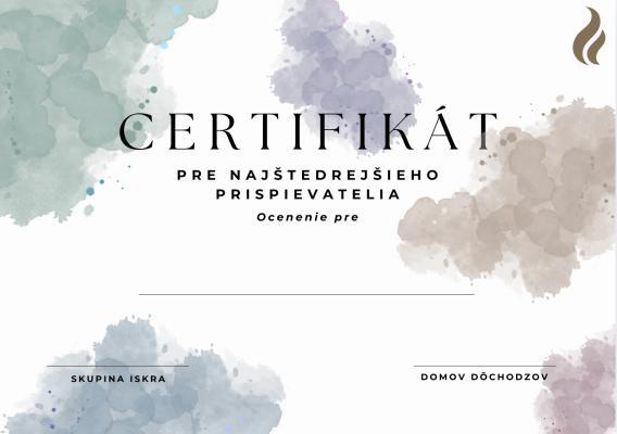 Ďakovný certifikát