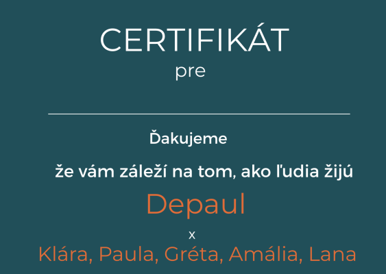 Ďakovný certifikát