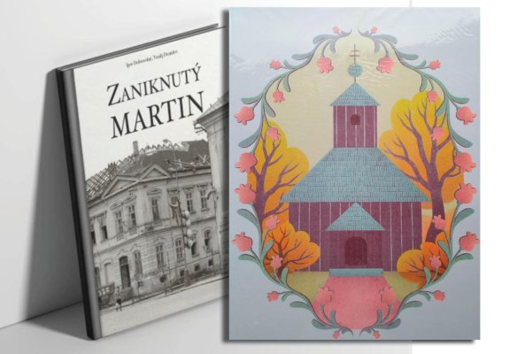 Kniha Zaniknutý Martin a risografika kostola z Rudna