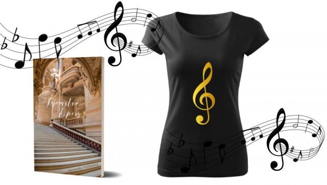 Kniha Tajomstvo Opery a tričko s husľovým kľúčom
