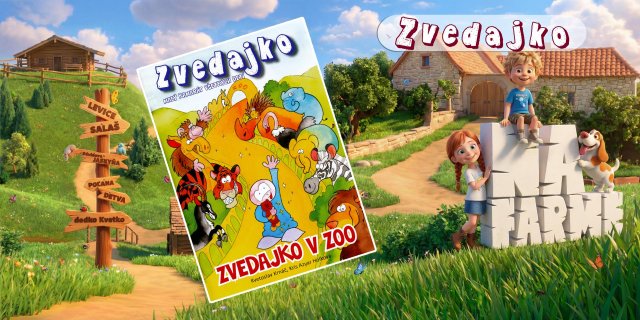 Zvedajko na farme + retro kniha Zvedajko v ZOO