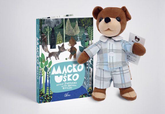 1 kniha + 30 cm plyšový Macko Uško *poštovné na Slovensko je na nás