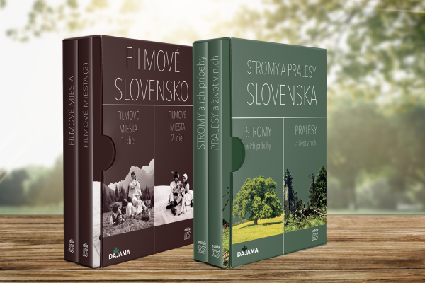Dvojica kníh Stromy a pralesy Slovenska v obale + dvojica kníh Filmové Slovensko v obale