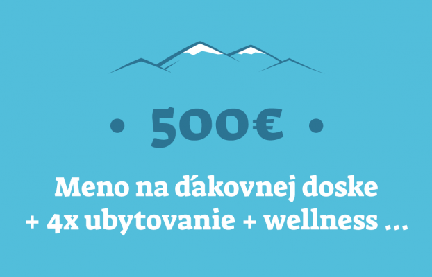 Vaše meno na ďakovnej doske + ubytovanie na Domčeku Horskej Služby na Čertovici pre 4 osoby + wellness alebo darčeky