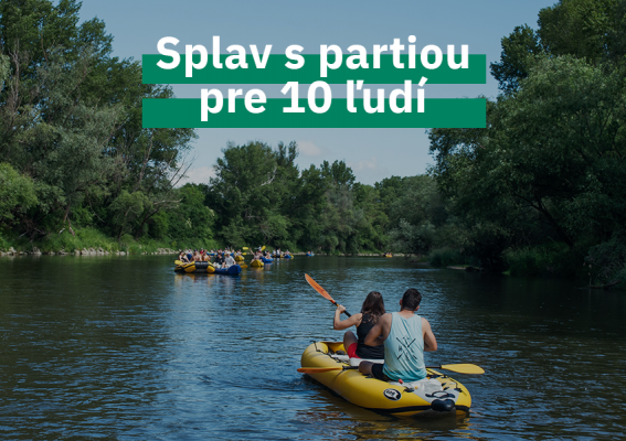 Splav Váhu s partiou pre 10 ľudí