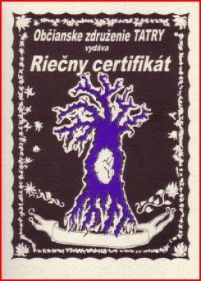 Grafický list - Riečny certifikát