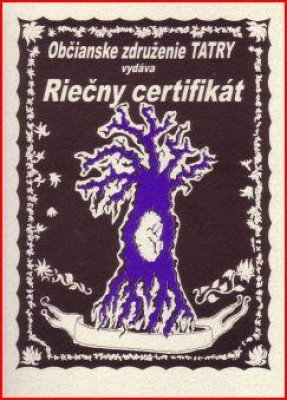  Grafický list - Riečny certifikát 