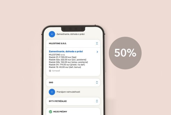 Appka daňového priznania s 50% zľavou