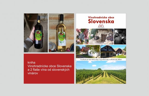 Kniha 1+1 a 2 fľaše vína od slovenských vinárov