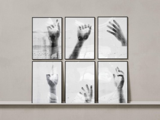 Grafika s motívom ruky