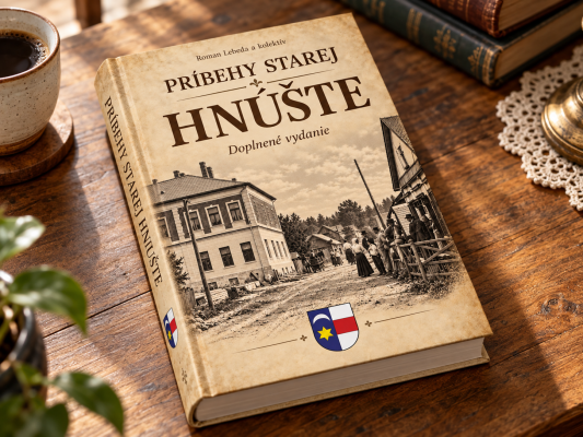 Kniha Príbehy starej Hnúšte (obálka centrum obce)