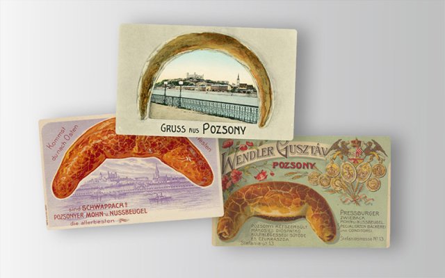 Historické pohľadnice s bratislavskými rožkami