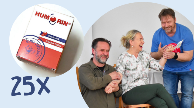 1x seminár pre zamestnancov Humor ako komunikačný nástroj a 25x HUMORIN 