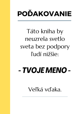 Uvedenie mena podporovateľa v knihe