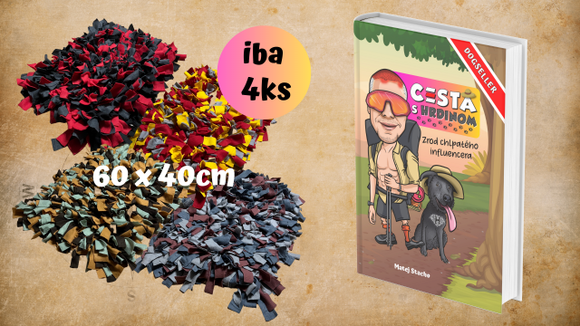 1x Kniha s venovaním + vlastnoručne vyrobený čuchací koberec