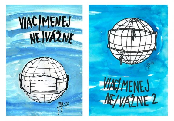 Dve knihy, prvý a druhý diel Viac/menej ne/vážne a Viac/menej ne/vážne 2 s podpismi autorov