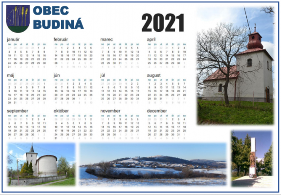 kalendár 2021 s fotografiami obce BUDINÁ (v 