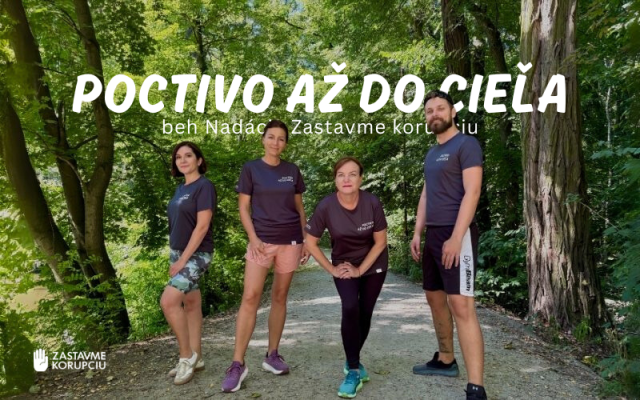 Poctivo až do cieľa – podporte beh Nadácie Zastavme korupciu