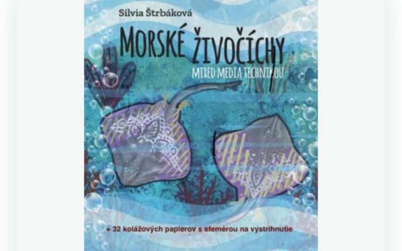 Kniha Morské živočíchy mixed media technikou 